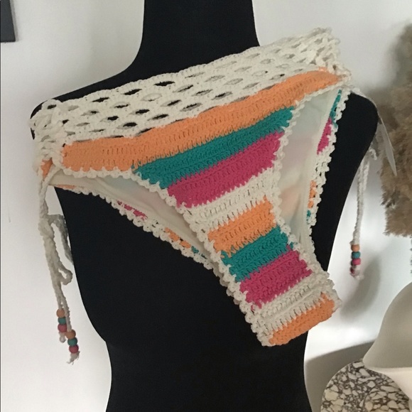 Boho bikini 👙 bottom 100% cotton on trend crochet 🧶 - Picture 2 of 6
